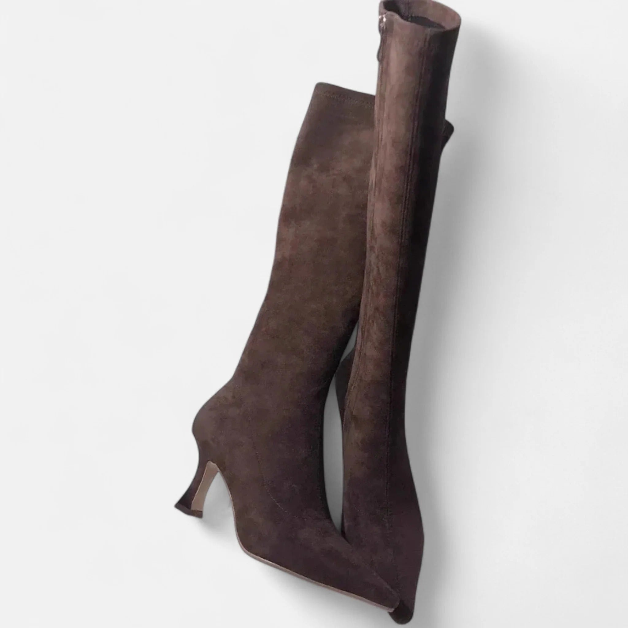 Women’s Suede Thigh-High Heeled Boots