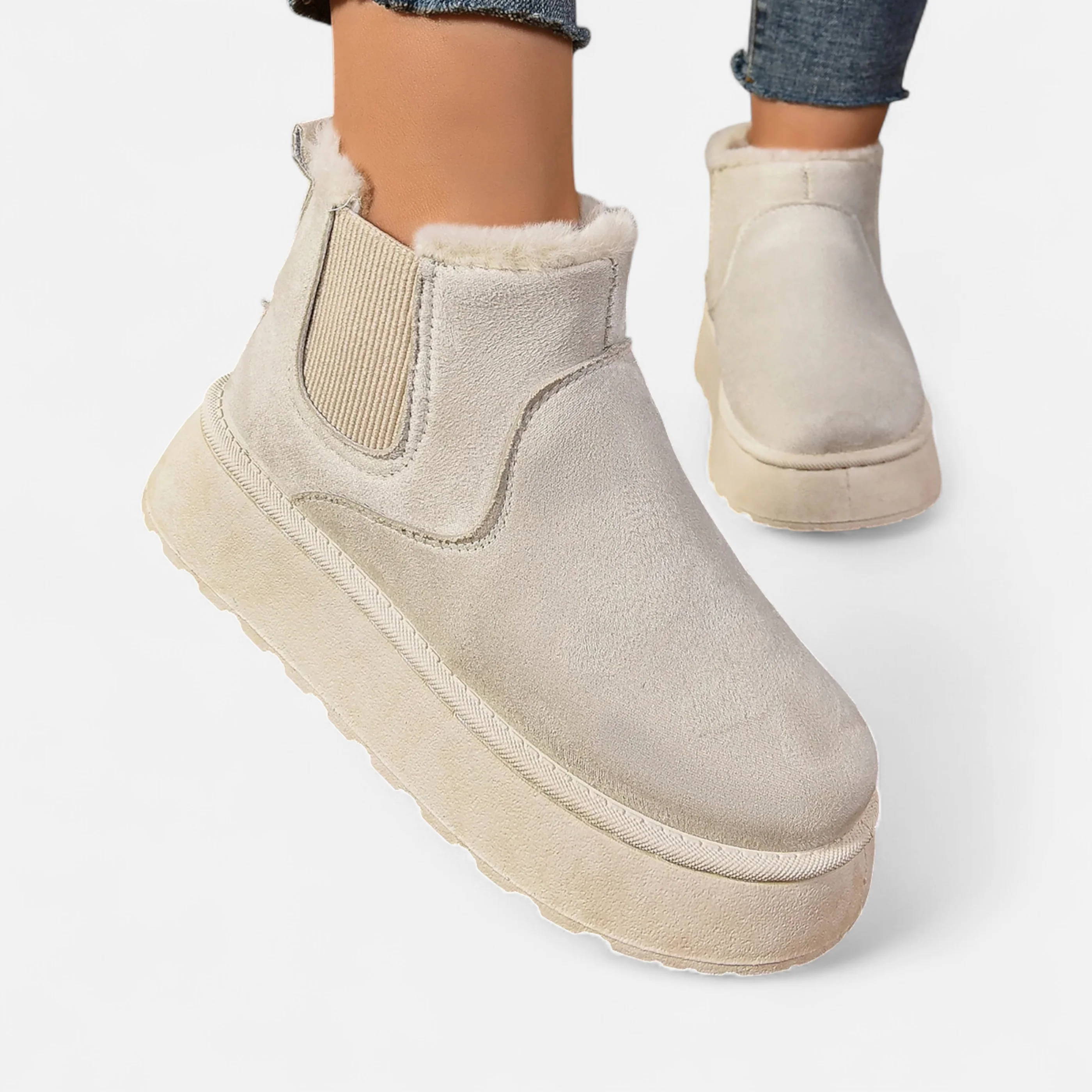 Women’s Short Plush Platform Ankle Boots
