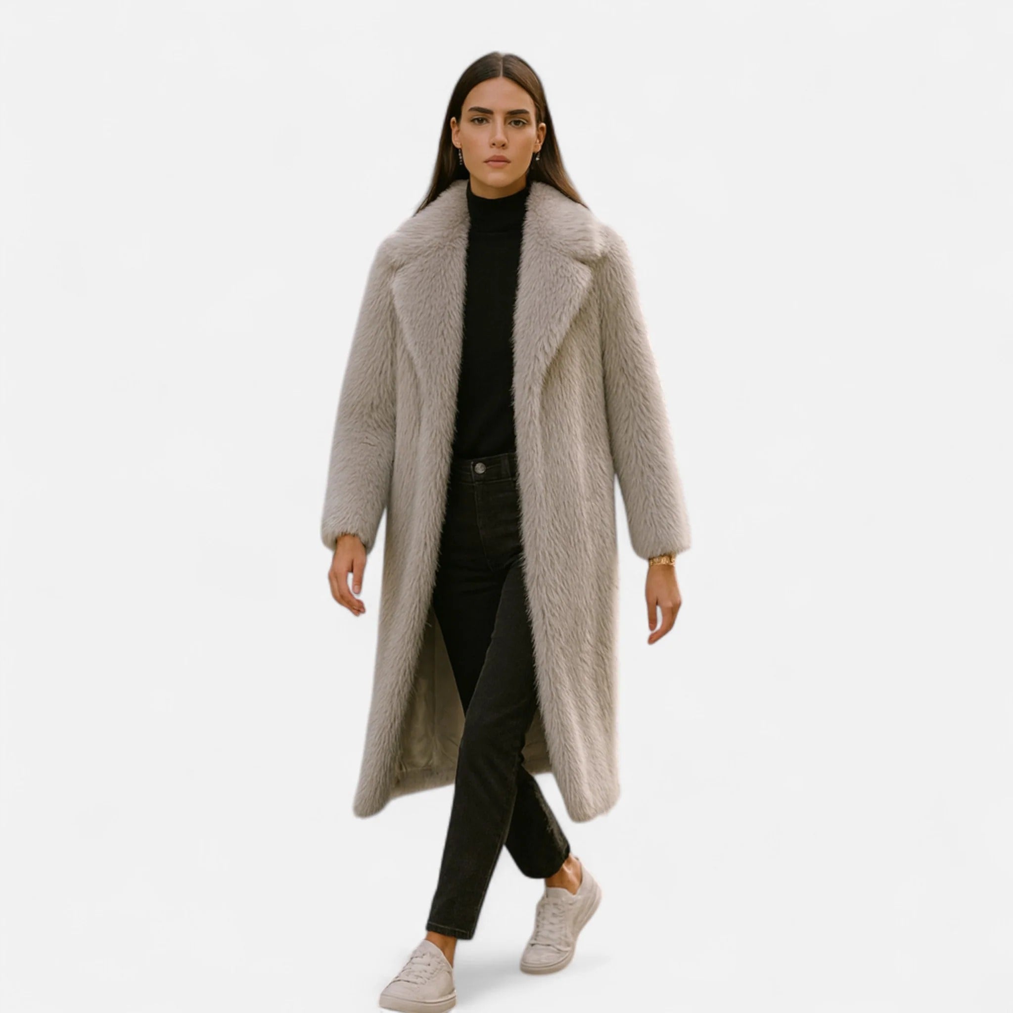 Women’s Long Faux Fur Overcoat