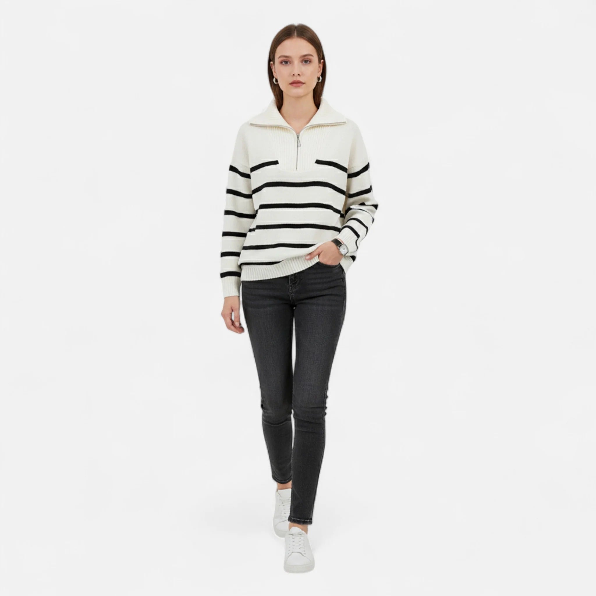Women’s Striped Polo Knit Modern Heritage