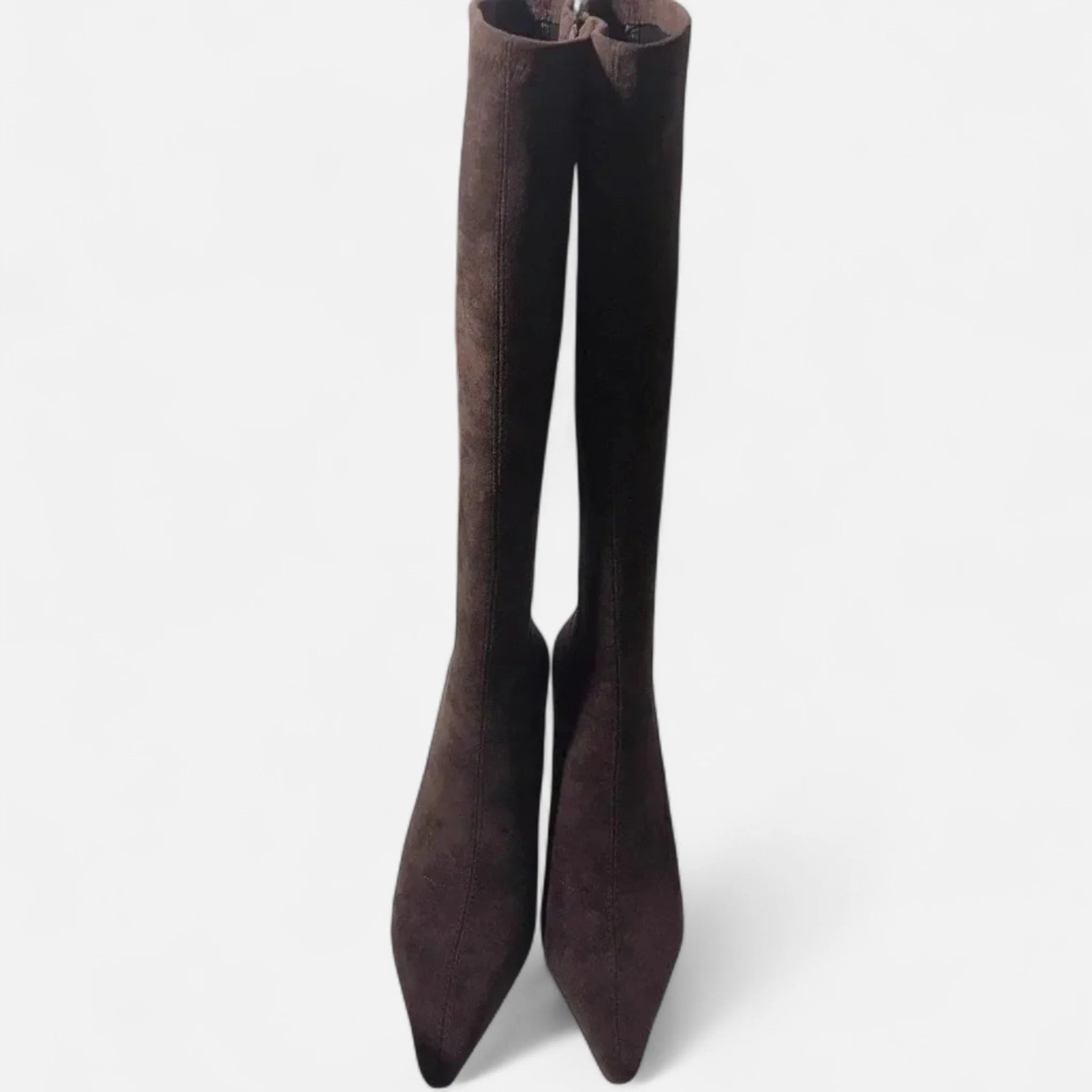 Women’s Suede Thigh-High Heeled Boots